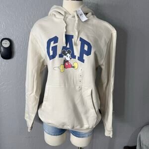 Gap × Disney Mickey Mouse Relaxed Gap Logo Hoodie, Small, 735072